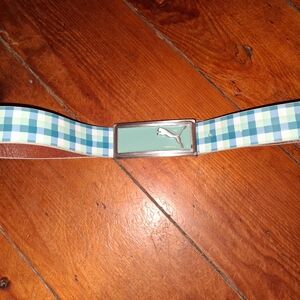 *bogo* Puma Ladies  Checkered Belt with Blue and Green Accents